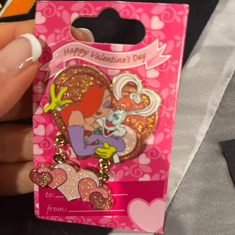 Jessica rabbit Valentine's Day Glitter Heart Pin